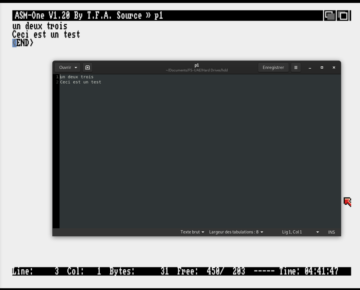 La sauvegarde des fichiers fonctionne !